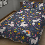 Unicorn Dream Cartoon Pattern Print Quilt Bed Set