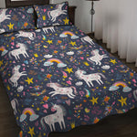 Unicorn Dream Cartoon Pattern Print Quilt Bed Set