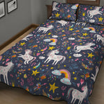 Unicorn Dream Cartoon Pattern Print Quilt Bed Set