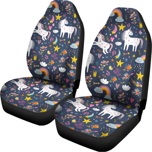 Unicorn Dream Cartoon Pattern Print Universal Fit Car Seat Covers