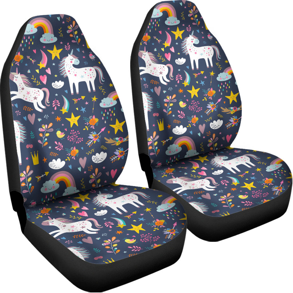 Unicorn Dream Cartoon Pattern Print Universal Fit Car Seat Covers