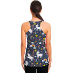 Unicorn Dream Cartoon Pattern Print Women's Racerback Tank Top