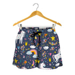 Unicorn Dream Cartoon Pattern Print Women's Shorts