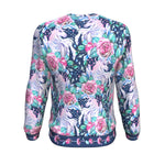 Unicorn Fairy Roses Blue Pattern Print Unisex Crewneck Sweatshirt GearFrost