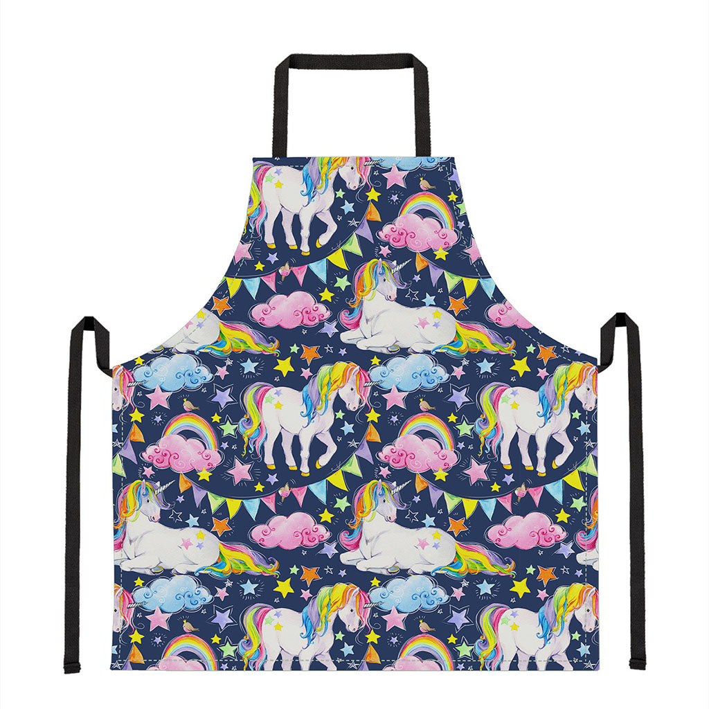 Unicorn Night Festival Pattern Print Apron