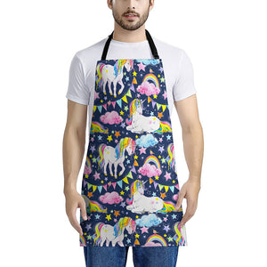 Unicorn Night Festival Pattern Print Apron