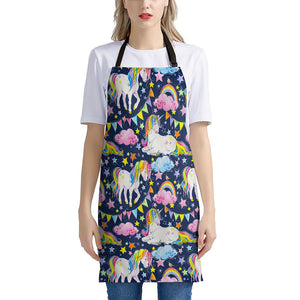 Unicorn Night Festival Pattern Print Apron