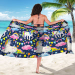 Unicorn Night Festival Pattern Print Beach Sarong Wrap