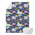 Unicorn Night Festival Pattern Print Blanket
