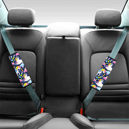 Unicorn Night Festival Pattern Print Car Seat Belt Covers