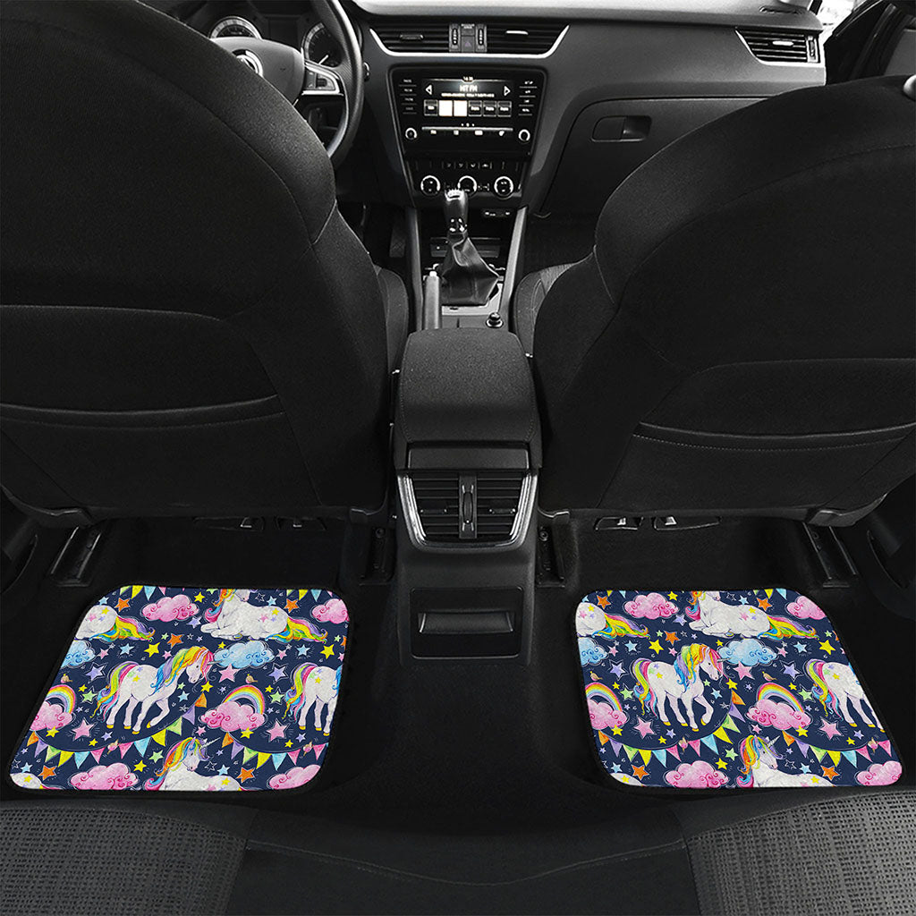 Unicorn Night Festival Pattern Print Front and Back Car Floor Mats