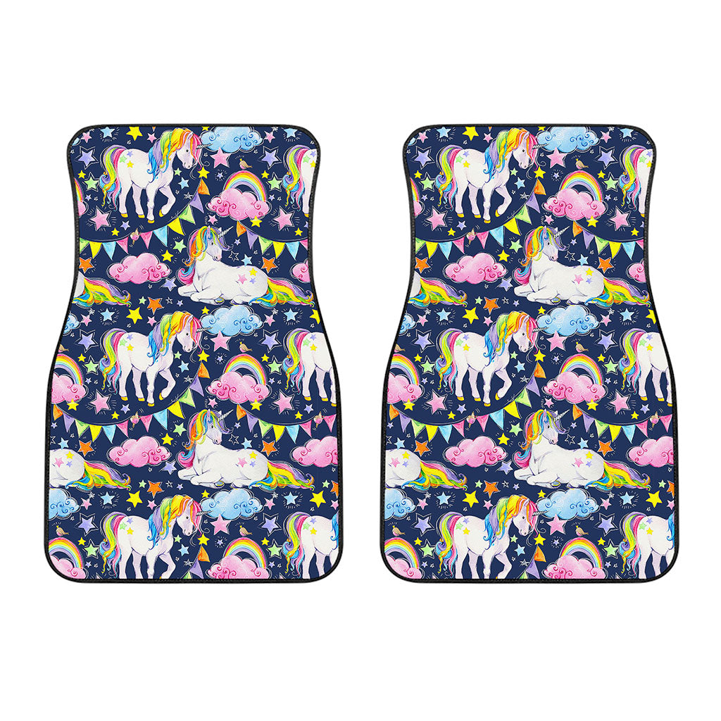Unicorn Night Festival Pattern Print Front Car Floor Mats