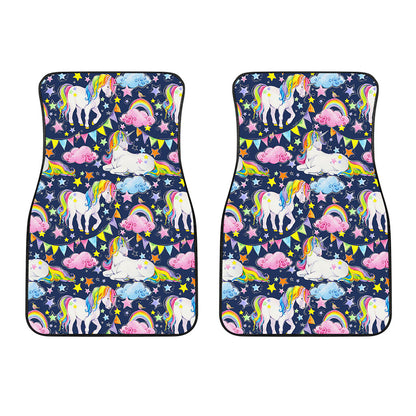 Unicorn Night Festival Pattern Print Front Car Floor Mats