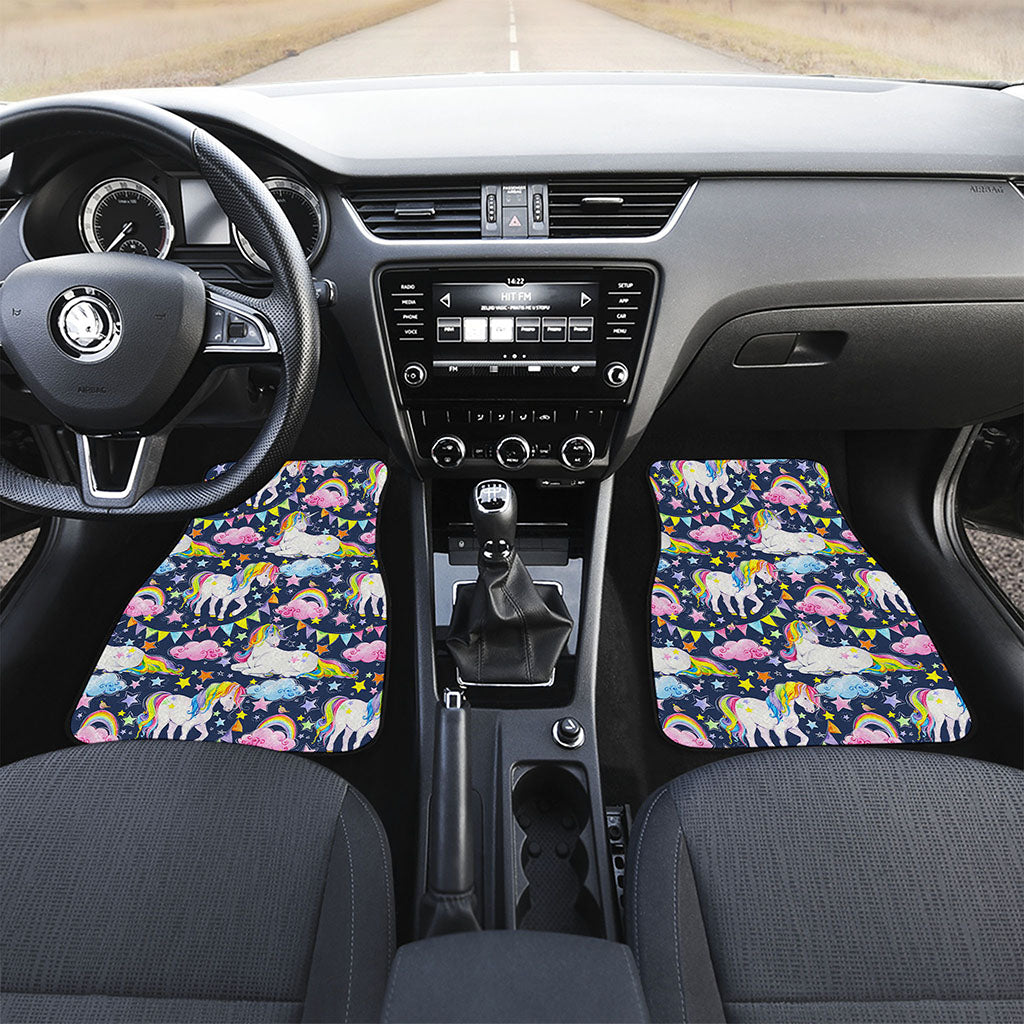 Unicorn Night Festival Pattern Print Front Car Floor Mats