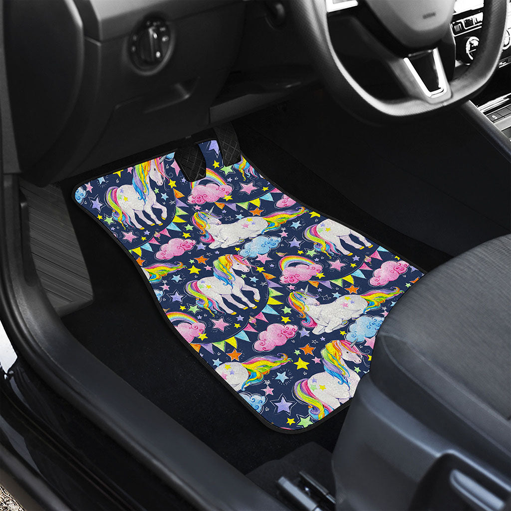 Unicorn Night Festival Pattern Print Front Car Floor Mats