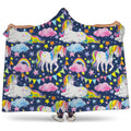 Unicorn Night Festival Pattern Print Hooded Blanket