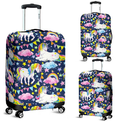 Unicorn Night Festival Pattern Print Luggage Cover GearFrost