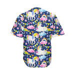 Unicorn Night Festival Pattern Print Men's Baseball Jersey