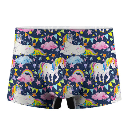 Unicorn Night Festival Pattern Print Men's Boxer Briefs