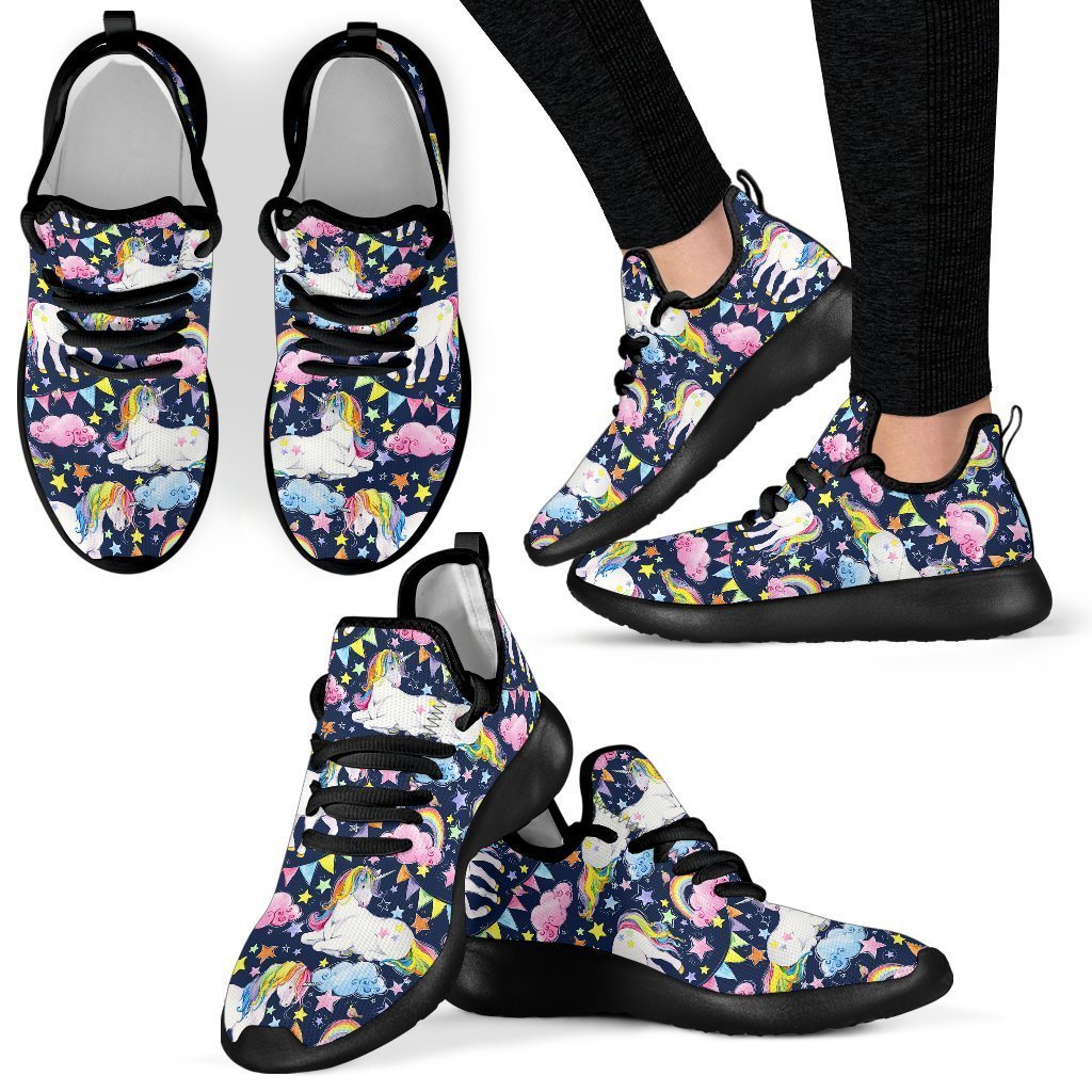 Unicorn Night Festival Pattern Print Mesh Knit Shoes GearFrost