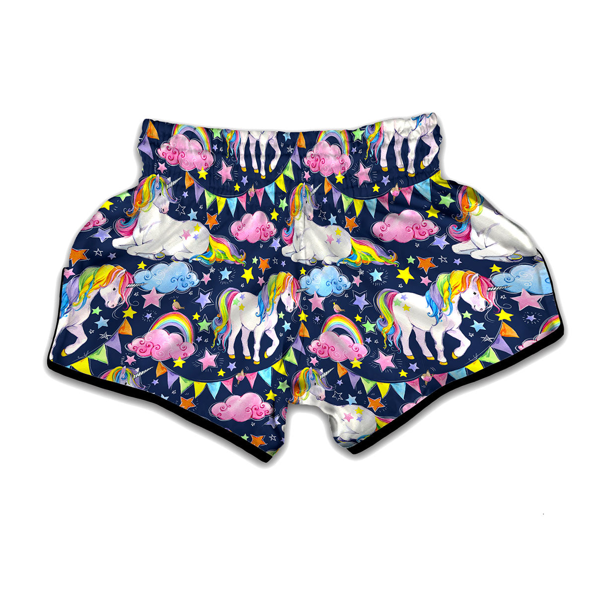 Unicorn Night Festival Pattern Print Muay Thai Boxing Shorts