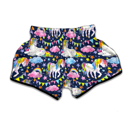 Unicorn Night Festival Pattern Print Muay Thai Boxing Shorts