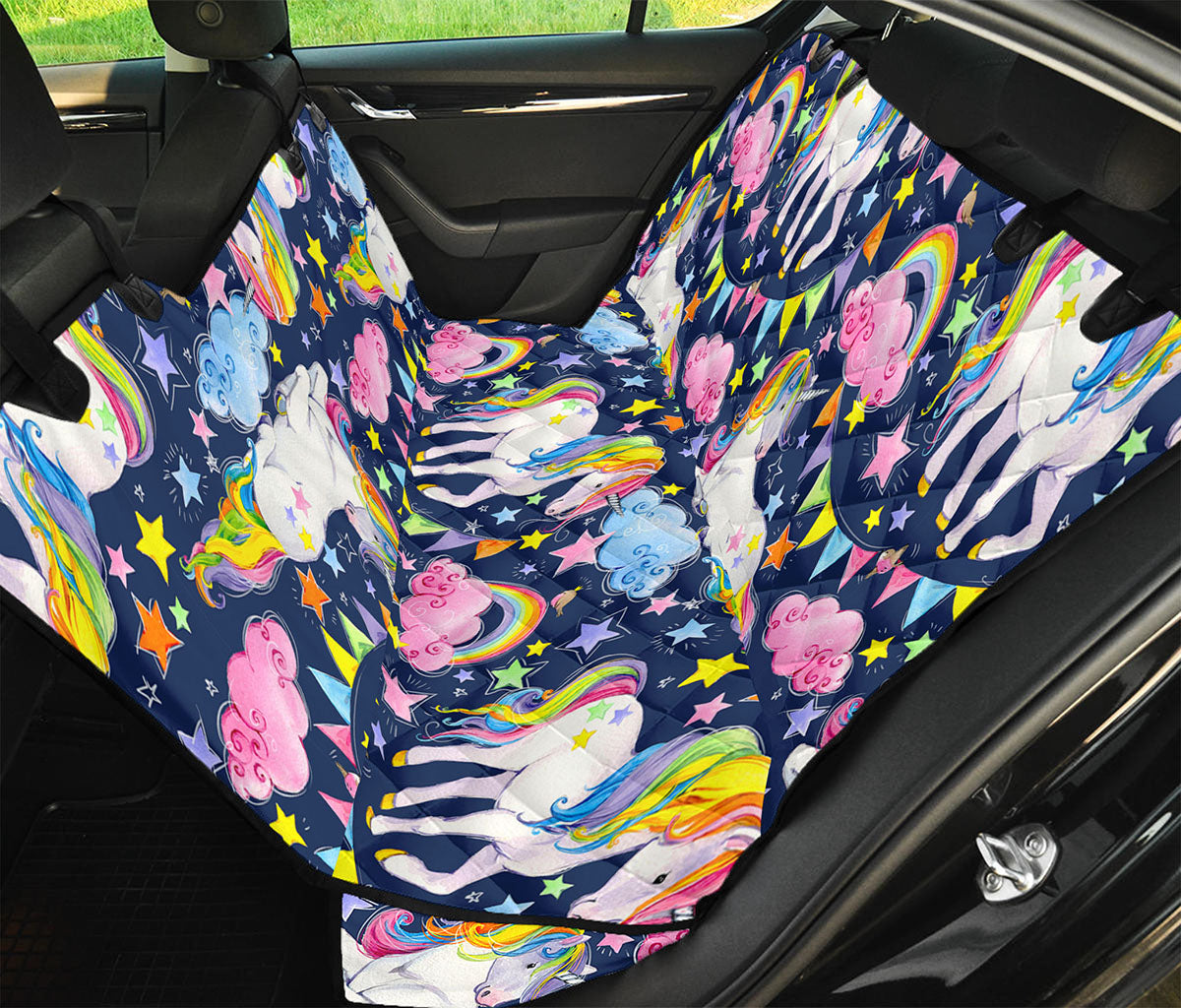 Unicorn Night Festival Pattern Print Pet Car Back Seat Cover