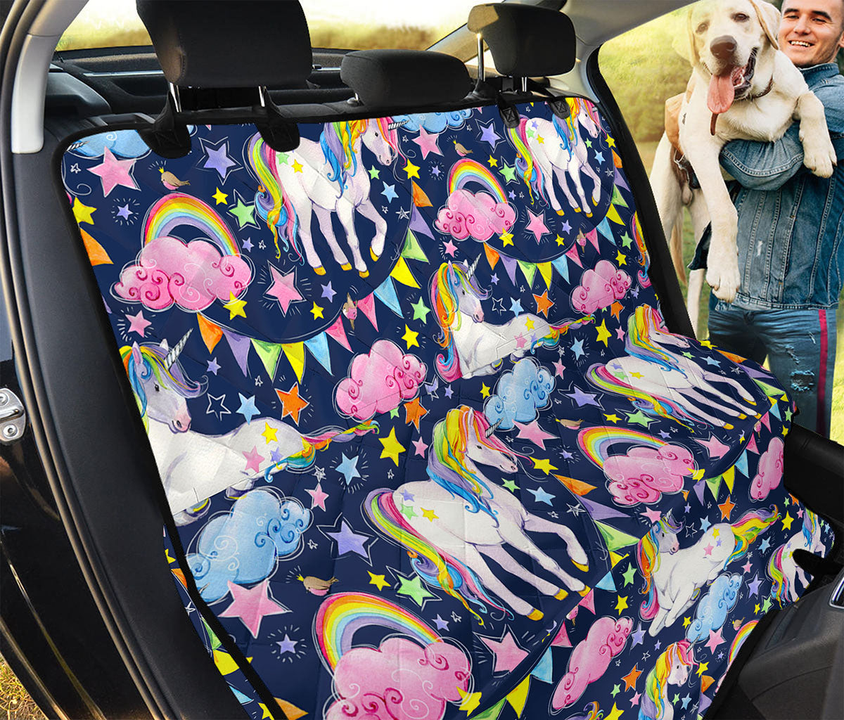 Unicorn Night Festival Pattern Print Pet Car Back Seat Cover