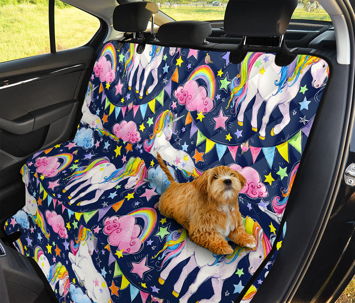 Unicorn Night Festival Pattern Print Pet Car Back Seat Cover