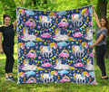 Unicorn Night Festival Pattern Print Quilt