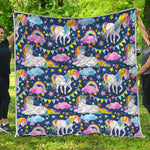 Unicorn Night Festival Pattern Print Quilt