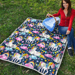 Unicorn Night Festival Pattern Print Quilt
