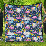 Unicorn Night Festival Pattern Print Quilt