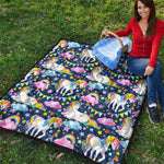 Unicorn Night Festival Pattern Print Quilt