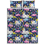 Unicorn Night Festival Pattern Print Quilt Bed Set