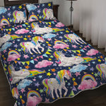 Unicorn Night Festival Pattern Print Quilt Bed Set