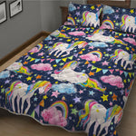 Unicorn Night Festival Pattern Print Quilt Bed Set