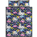 Unicorn Night Festival Pattern Print Quilt Bed Set