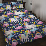 Unicorn Night Festival Pattern Print Quilt Bed Set