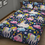 Unicorn Night Festival Pattern Print Quilt Bed Set