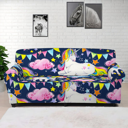 Unicorn Night Festival Pattern Print Sofa Cover