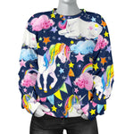 Unicorn Night Festival Pattern Print Women's Crewneck Sweatshirt GearFrost