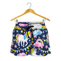 Unicorn Night Festival Pattern Print Women's Shorts