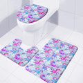 Unicorn Paradise Pattern Print 3 Piece Bath Mat Set