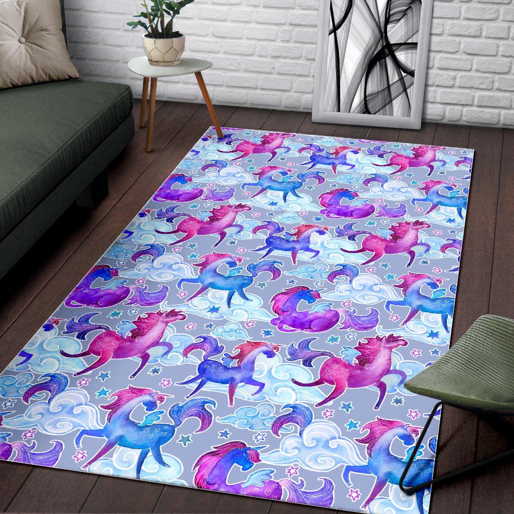 Unicorn Paradise Pattern Print Area Rug GearFrost