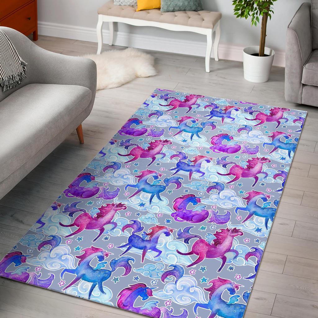 Unicorn Paradise Pattern Print Area Rug GearFrost