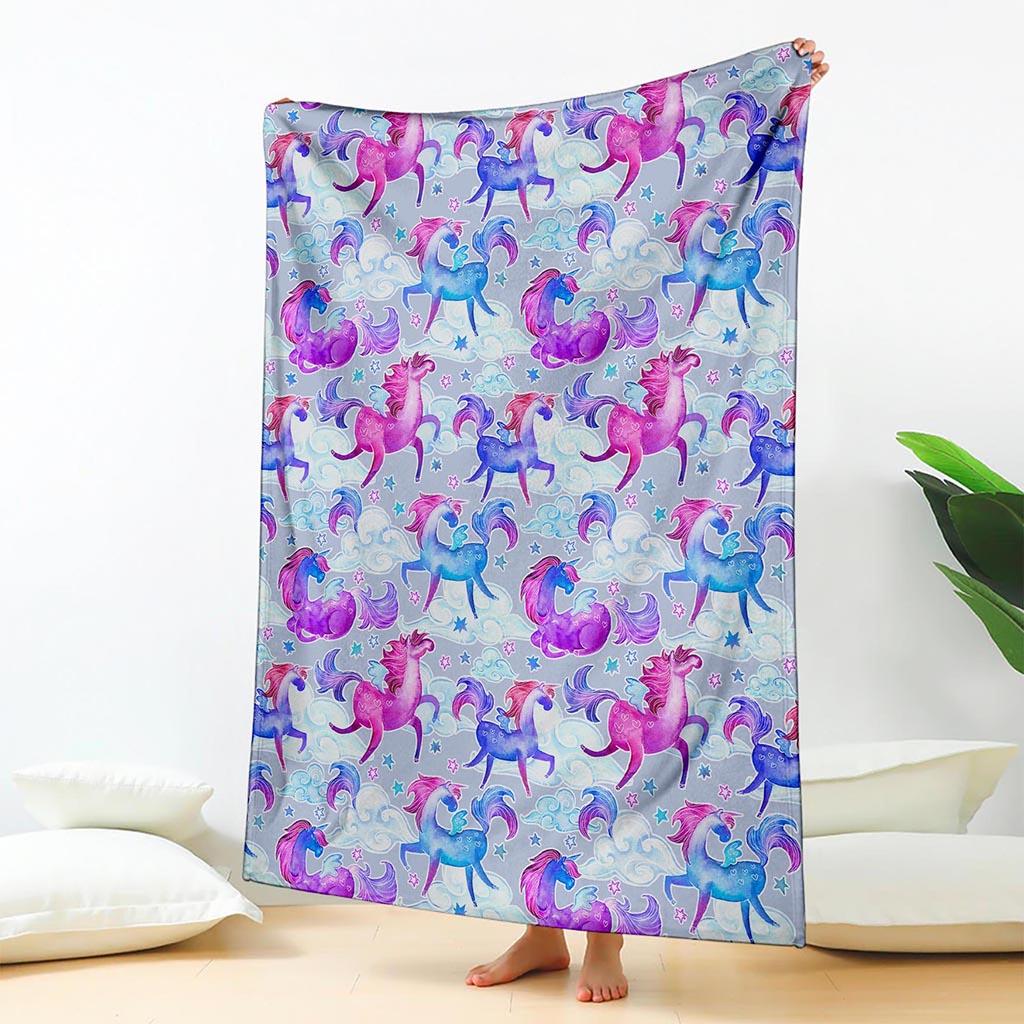 Unicorn Paradise Pattern Print Blanket
