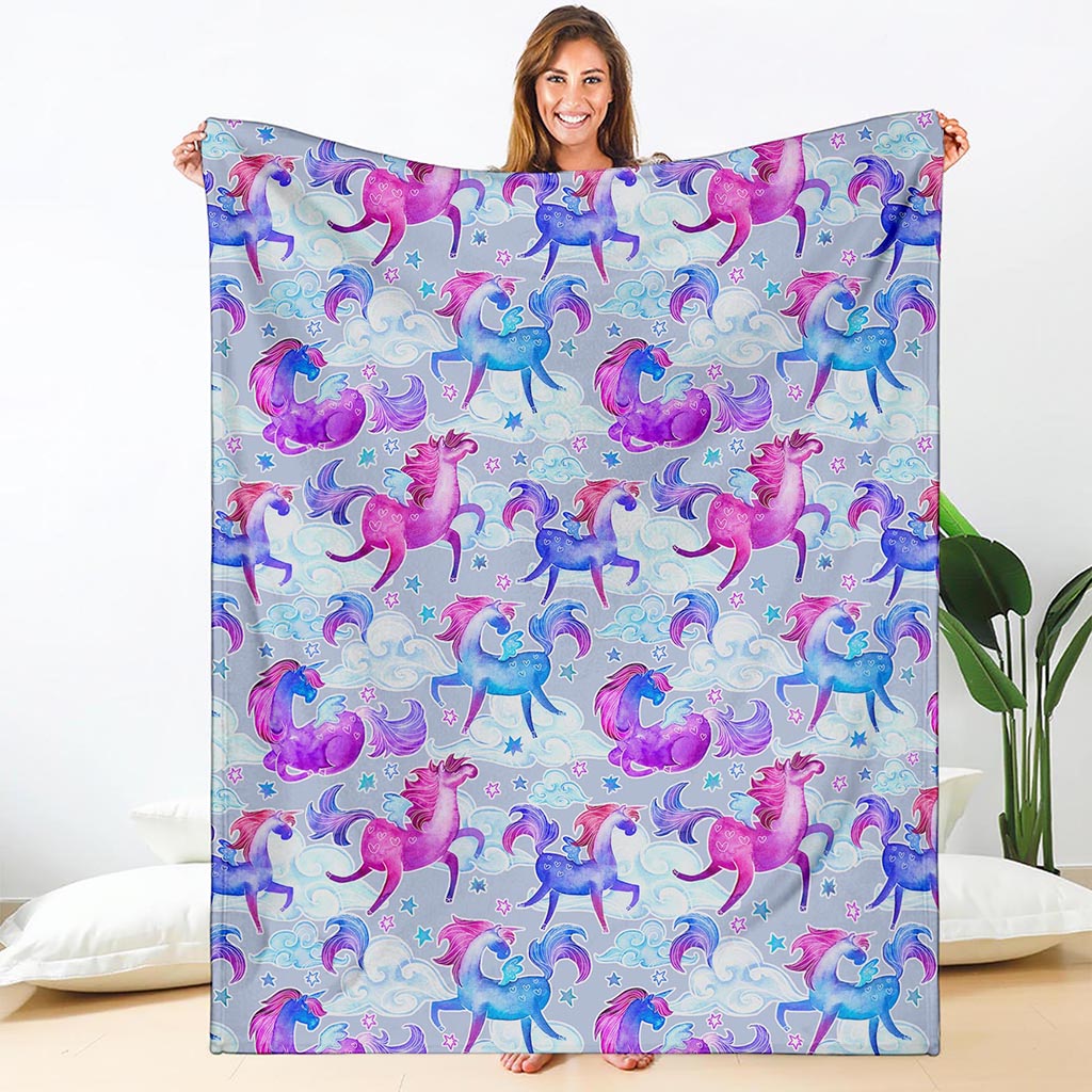 Unicorn Paradise Pattern Print Blanket