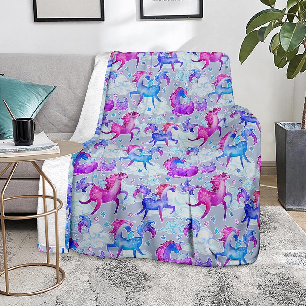 Unicorn Paradise Pattern Print Blanket