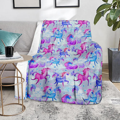 Unicorn Paradise Pattern Print Blanket